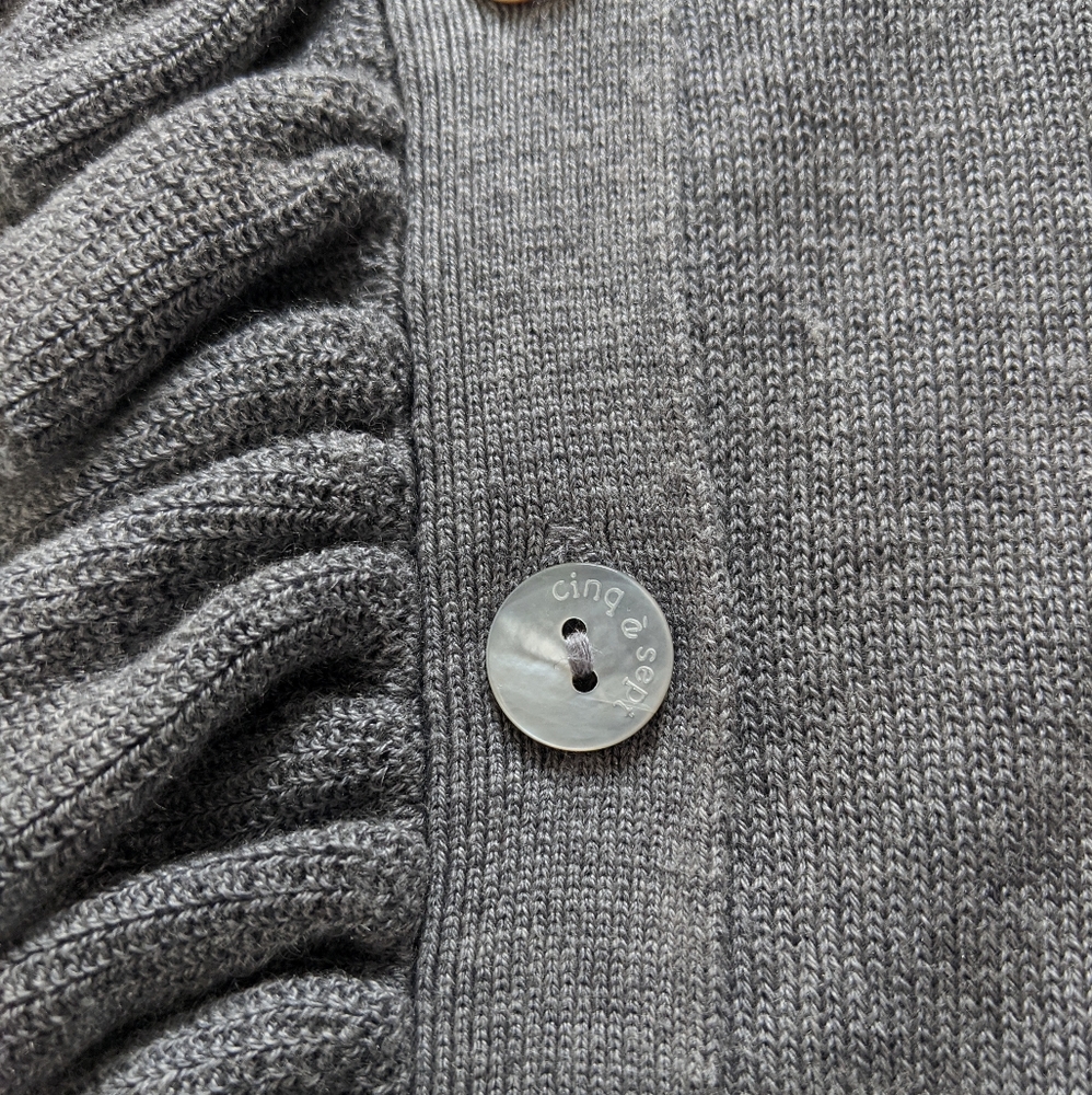 Cinq A Sept Tous Les Jours Gaetana Silk Cashmere Ruffle Trim Cardigan Sweater - Picture 6 of 13
